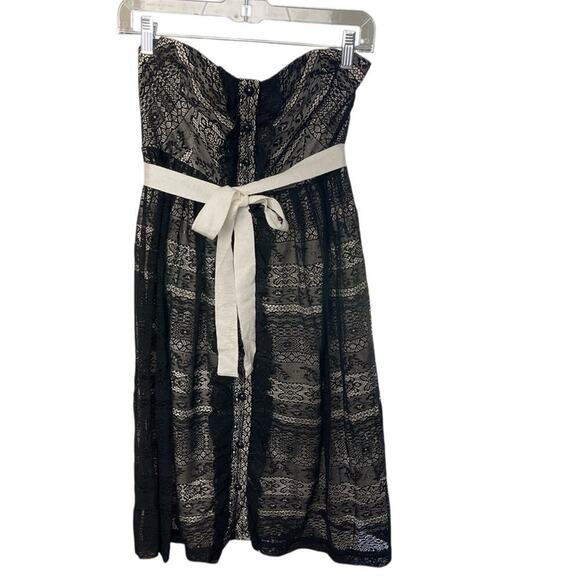 Anthropologie Moulinette Souers black lace strapless dress w/pockets, lined, 0 - Picture 10 of 14